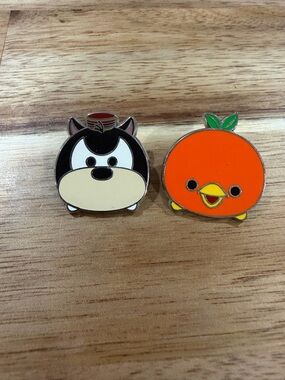 Cute Orange Chick and Black Cartoon Pet Enamel Pin Set
